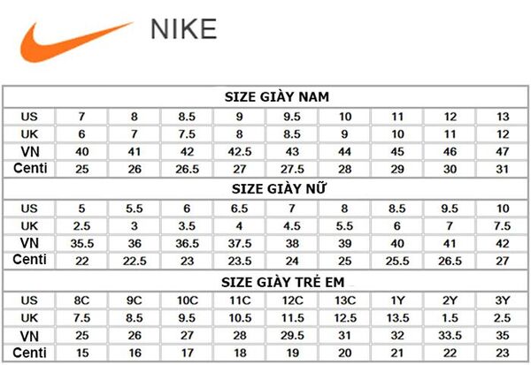 Size-giày - Nike